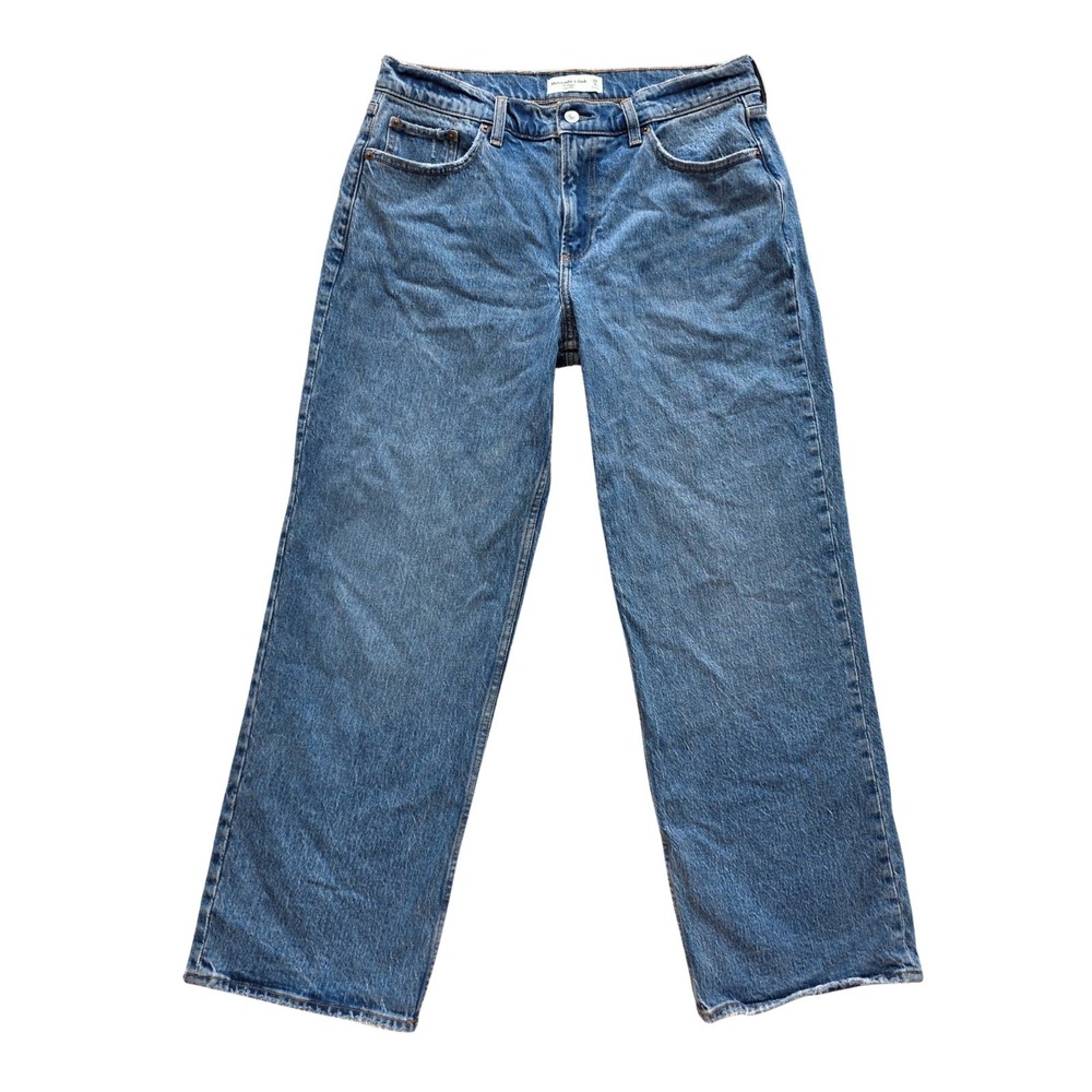 Abercrombie & Fitch Baggy Low Rise Jeans Size 29 SHORT (34x29) Wide Leg Y2K